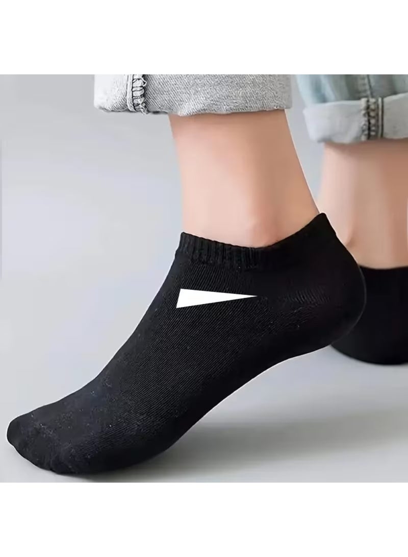 ZedAura 5 Pairs Men's Black Breathable Socks Lightweight Knit Daily Wear & Casual Socks Durable, Elastic Fit Solid Color Footwear Comfortable for Business & Everyday Use - Image 2