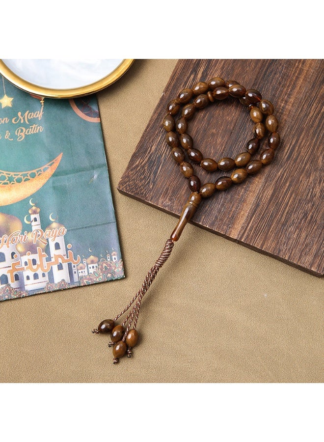 NIBEMINENT 33 Muslim Prayer Beads Coffee Color/12mm
