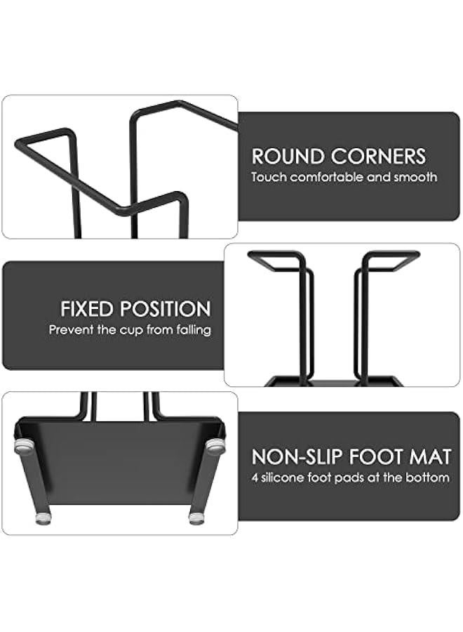 Arabest Metal Bathroom Cup Dispenser, Disposable Paper Bathroom Cup Holder, Countertop Cup Storage Organizer for Home Office (Black) - Image 5