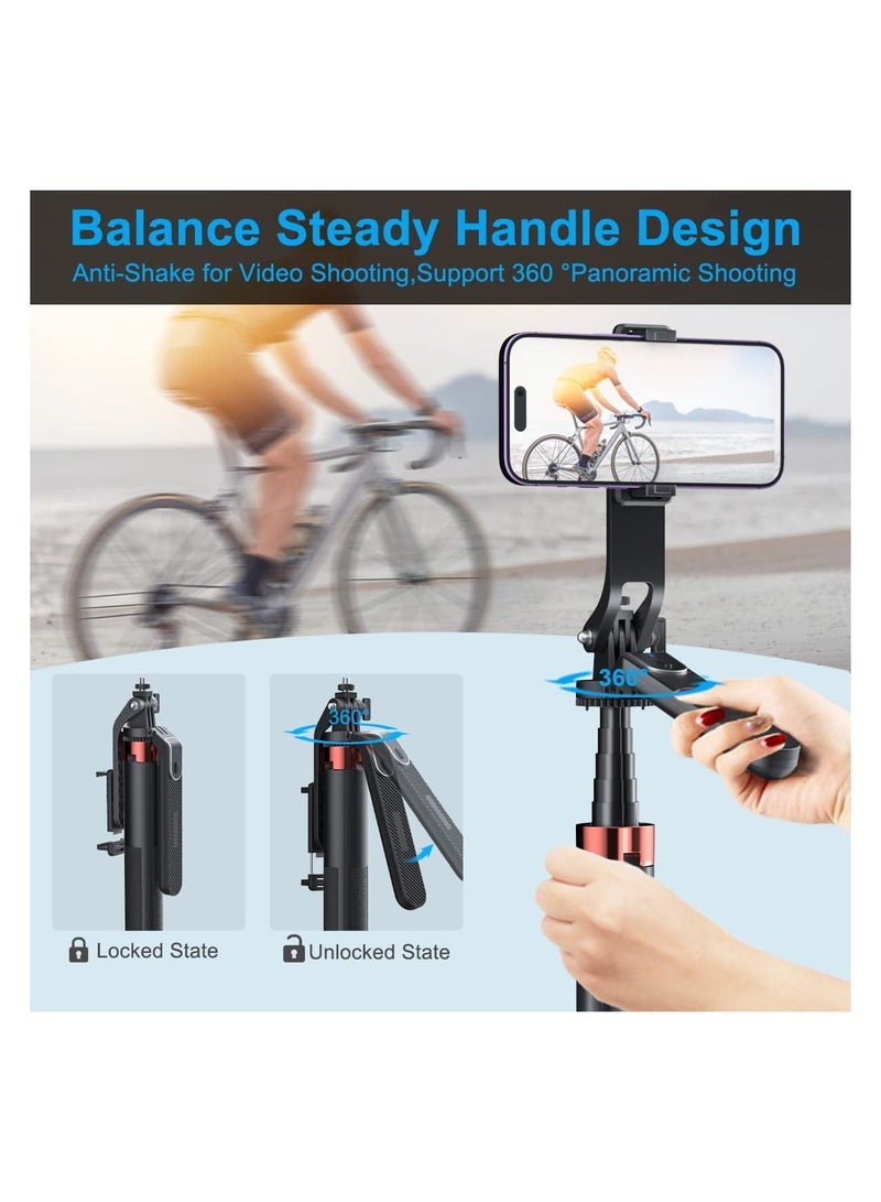 XICEN 71 inch Extra Long Selfie Stick Tripod Anti-shake Selfie Stick with Balance Handle,Quadripod Stand with Rechargeable Bluetooth Remote for Mobile Phone, Selfie Stick Tripod with 1/4 Screw - Image 3