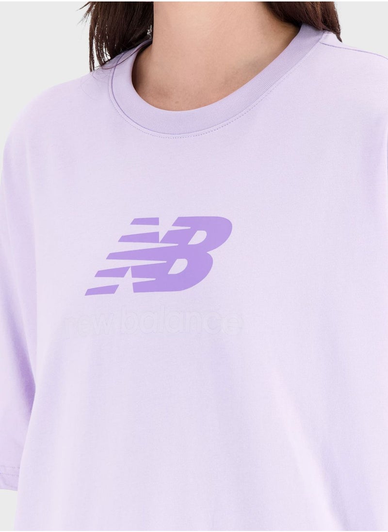 New Balance - Essential Stacked Oversized Logo T-Shirt - Image 1