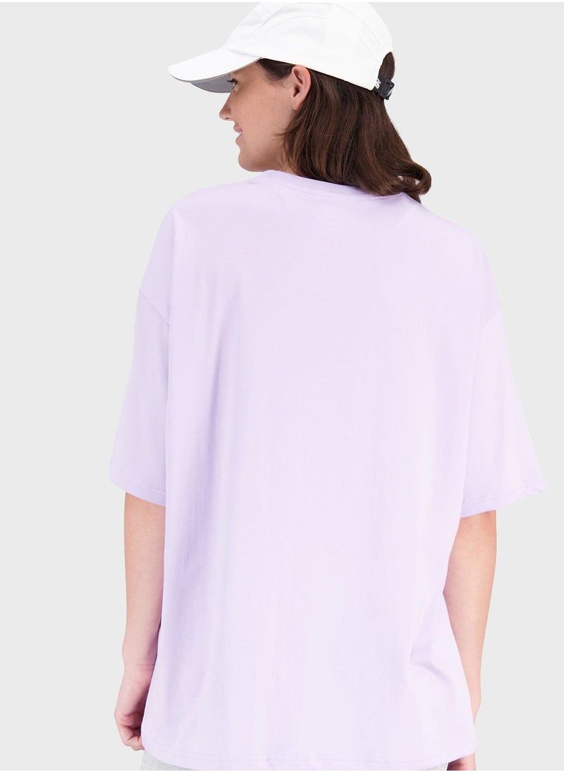 New Balance - Essential Stacked Oversized Logo T-Shirt - Image 1