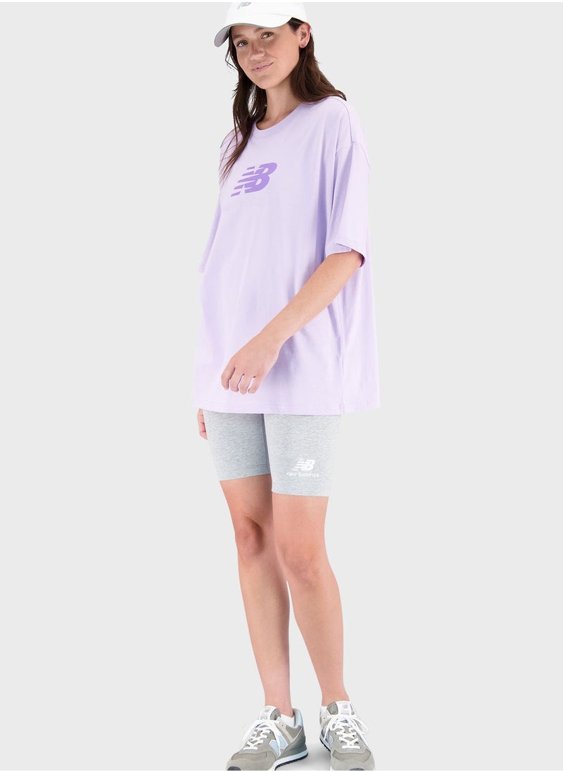 New Balance - Essential Stacked Oversized Logo T-Shirt - Image 1