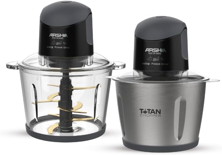 Arshia Electric Chopper 3L (Black) with Two Versatile Bowls - Image 1