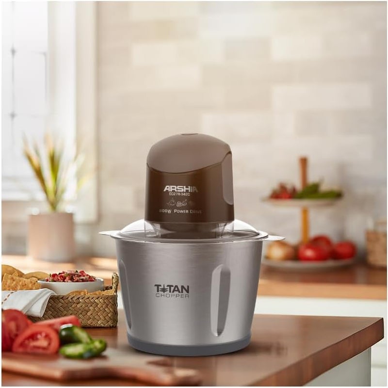 Arshia Electric Chopper 3L (Black) with Two Versatile Bowls - Image 3