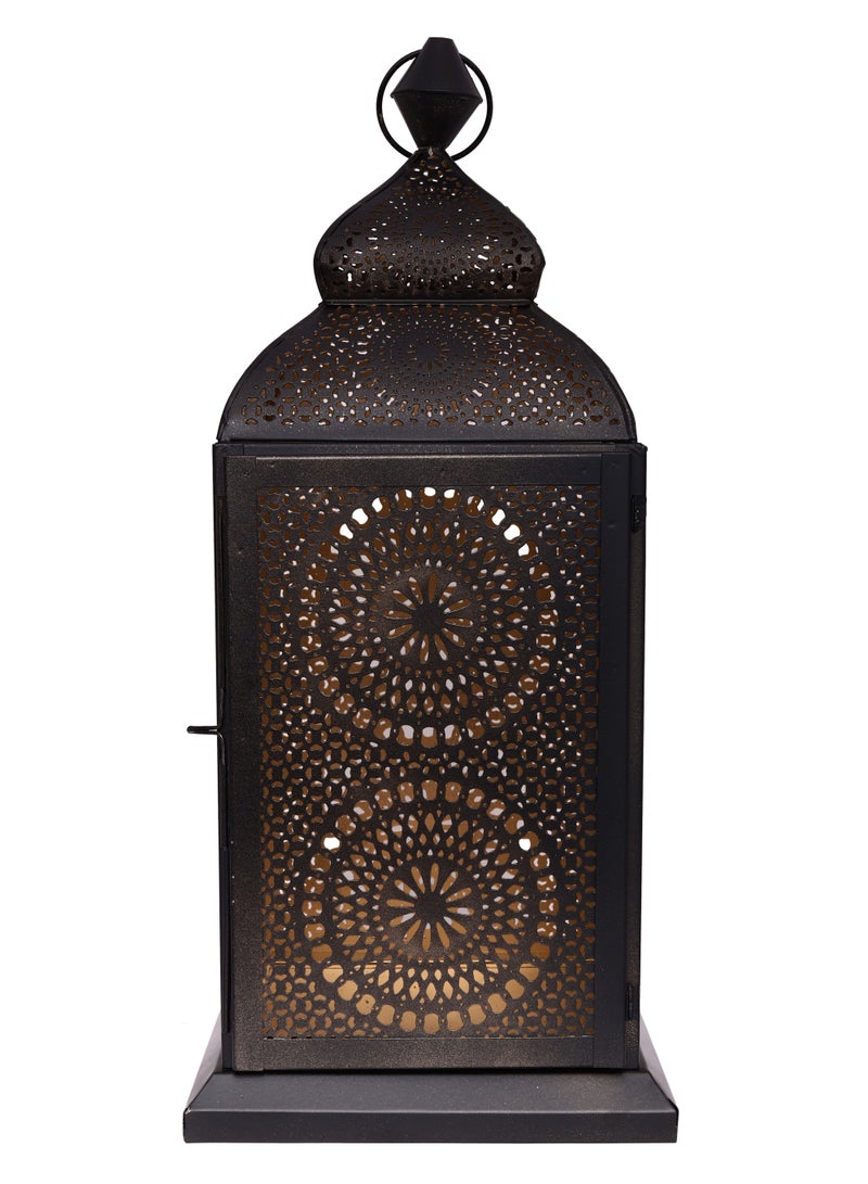 Hilalful HILALFUL Handmade Chakra Lantern, Large | Suitable for Living Room, Bedroom and Outdoor | Perfect Festive Gift for Home Decoration in Ramadan, Eid, Birthdays, Weddings | Made of Iron | Black  - Image 1