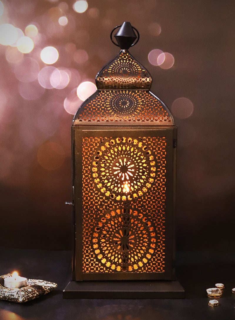 Hilalful HILALFUL Handmade Chakra Lantern, Large | Suitable for Living Room, Bedroom and Outdoor | Perfect Festive Gift for Home Decoration in Ramadan, Eid, Birthdays, Weddings | Made of Iron | Black  - Image 2