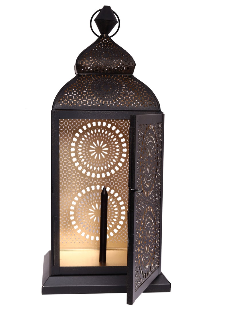 Hilalful HILALFUL Handmade Chakra Lantern, Large | Suitable for Living Room, Bedroom and Outdoor | Perfect Festive Gift for Home Decoration in Ramadan, Eid, Birthdays, Weddings | Made of Iron | Black  - Image 3