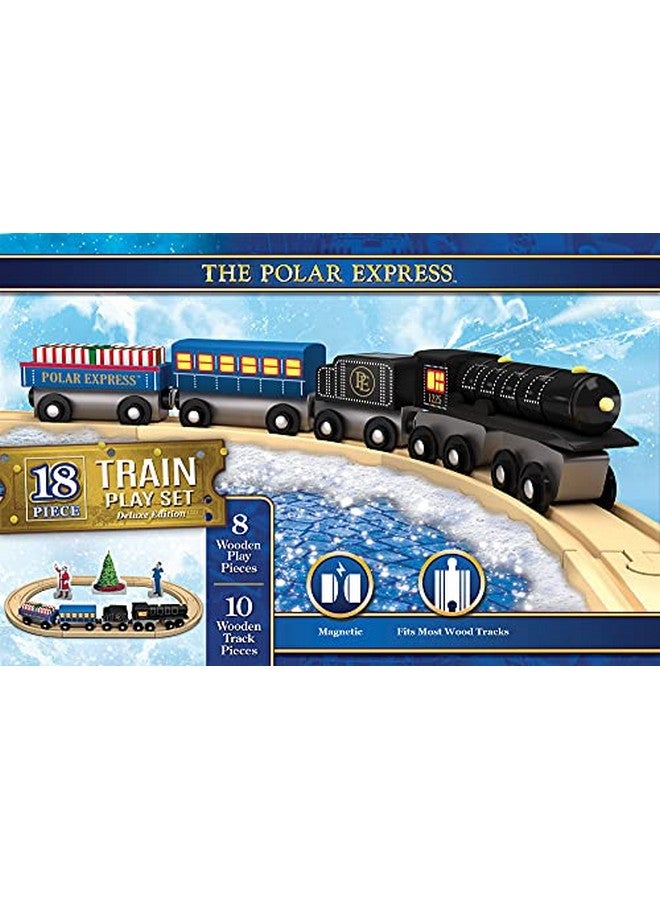MasterPieces Wood Train Sets The Polar Express 18 Piece Train Set Officially Licensed Toddler & Kids Toy  - Image 1