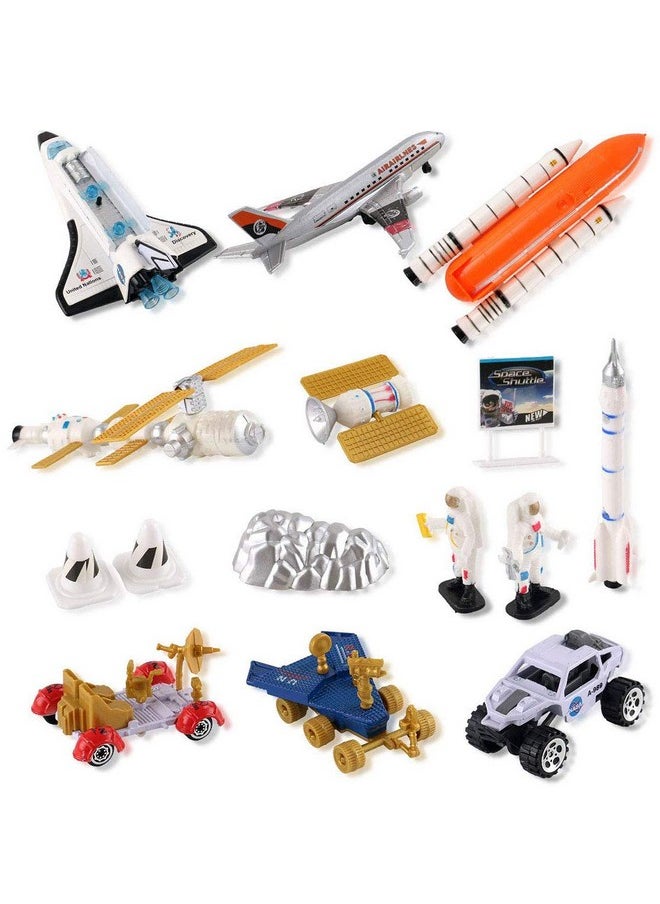 PowerTRC PowerTRC Diecast Space Shuttle Toy for Kids, Rocket Ship Pretend Play Toys, Astronaut Planet Exploration Space Station Play Set Science Toy for Kids Boys Girls Ages 3 4 5 6 7 8 9 Years Old Fun Gift  - Image 1