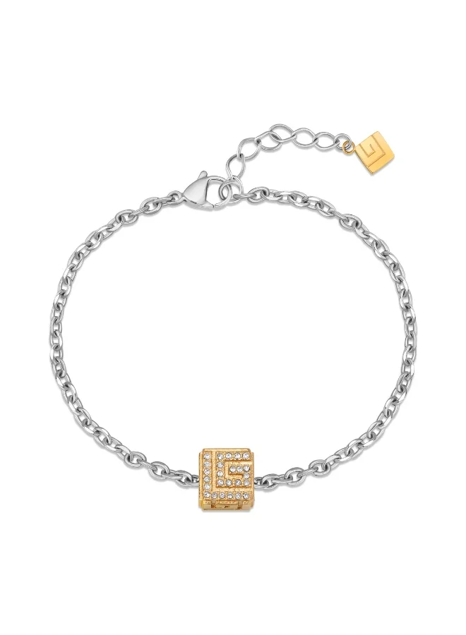 Guy Laroche Aline Silver & Gold Bracelet with Crystal for Women
