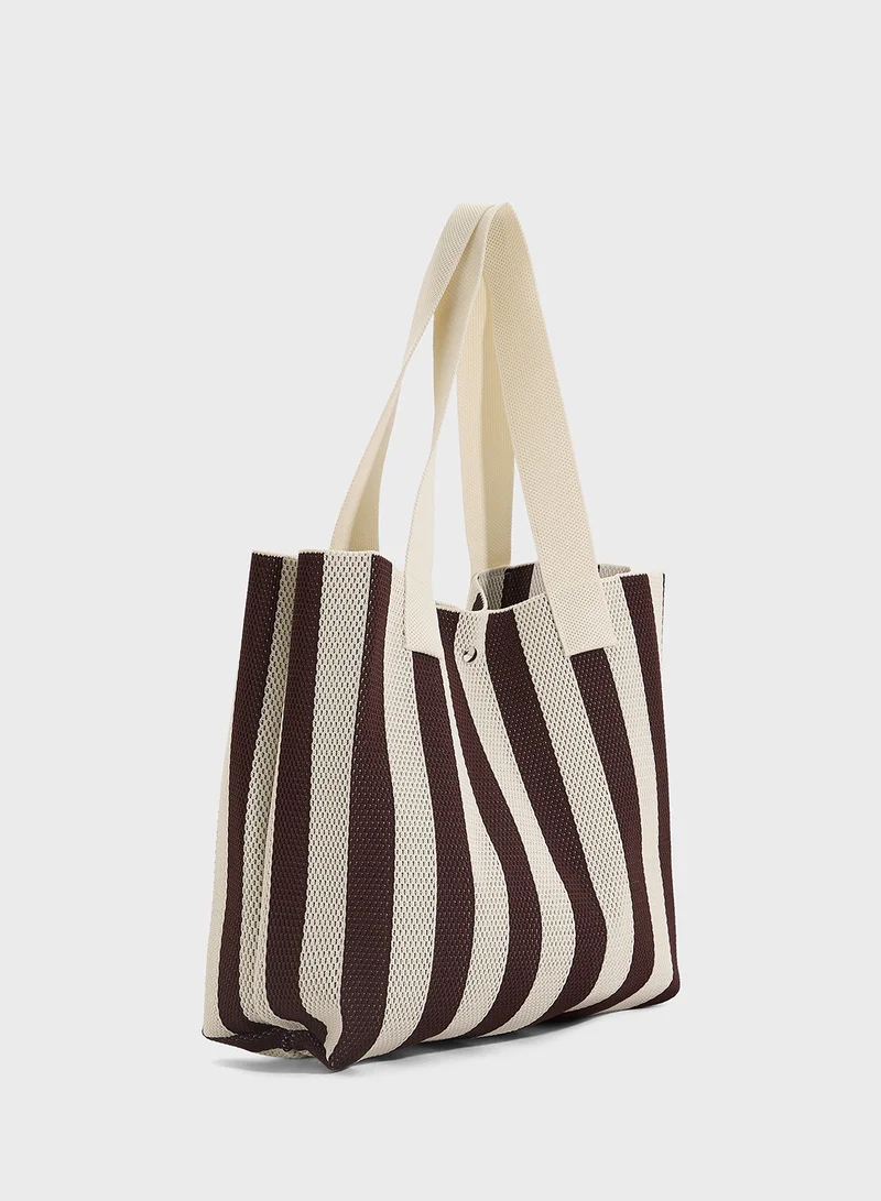 Ginger Striped Casual Tote