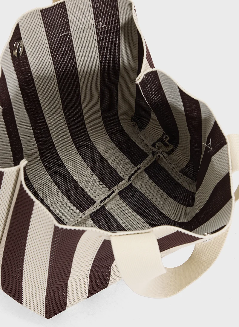 Ginger Striped Casual Tote