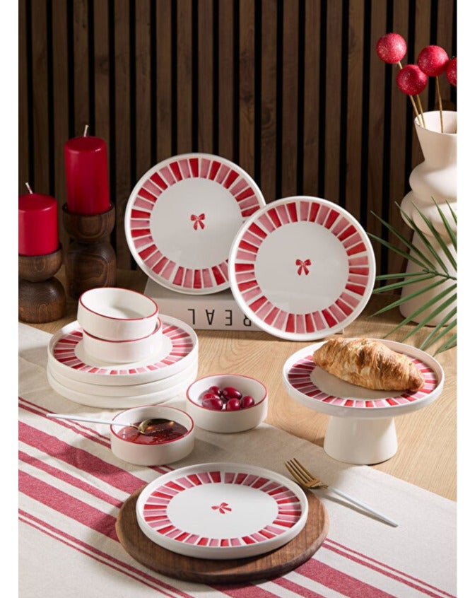 Kitchen Life Handmade 11 Piece Ribbon Footed Breakfast Set with Presentation Stand - Ribbon Breakfast Set - Image 1