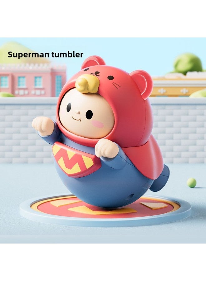 Superman Tumbler Toy Cute Fun Cute Silicone Ears Baby Baby Educational Early Education Children's Toys-Color: Superman Tumbler - Image 1