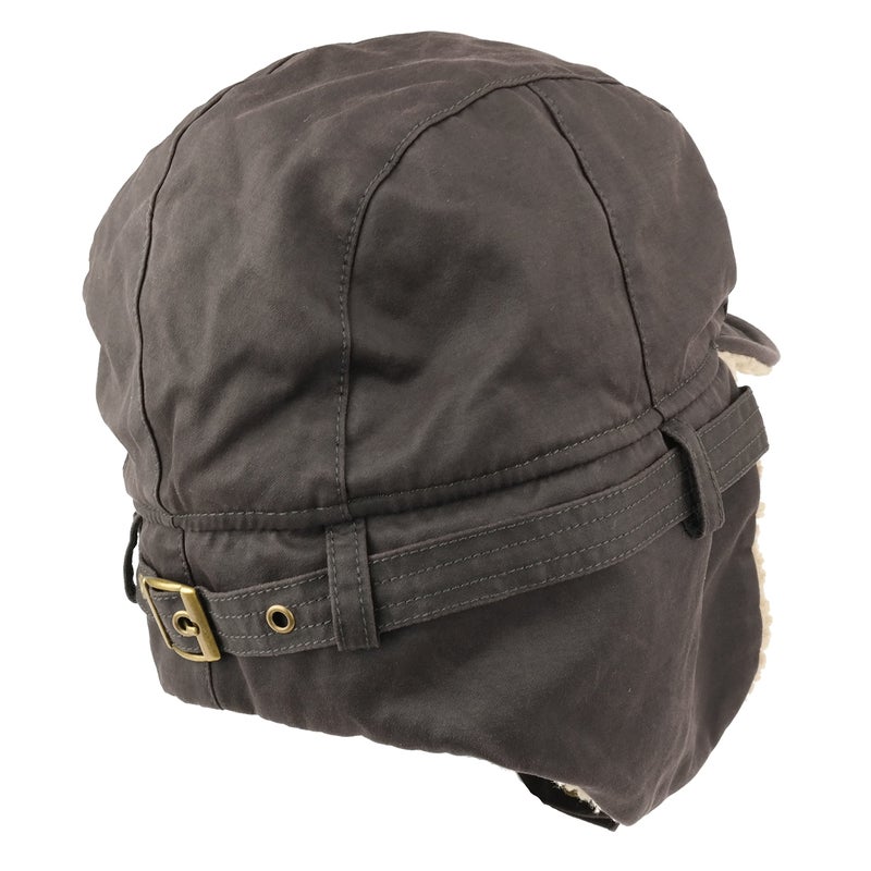 Armycrew Rugged Distressed Sherpa Lined Aviator Pilot Cap - Brown - Image 2