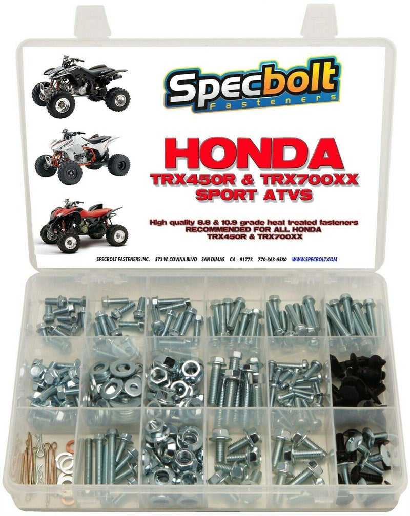 Specbolt Fasteners 250pc Specbolt Brand Bolt Kit Fits: Honda TRX450R TRX450ER & TRX700XX for Maintenance & Restoration OEM Spec Fasteners Quad - Image 1