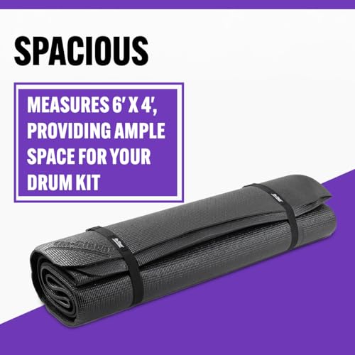 OnStage On-Stage DMA6450 Non Slip Drum Mat w/Bag (for Drum Kits &Percussion Instruments, 6'x4', Portable, Durable Construction, Ideal for Studio and Live Performances, Black Finish) - Image 5