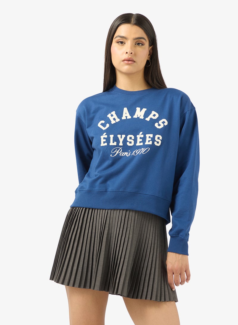 Ginger Crew Neck Oversize Paris Sweatshirt - Image 1