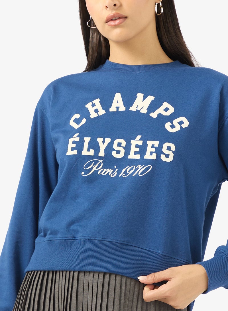 Ginger Crew Neck Oversize Paris Sweatshirt - Image 3