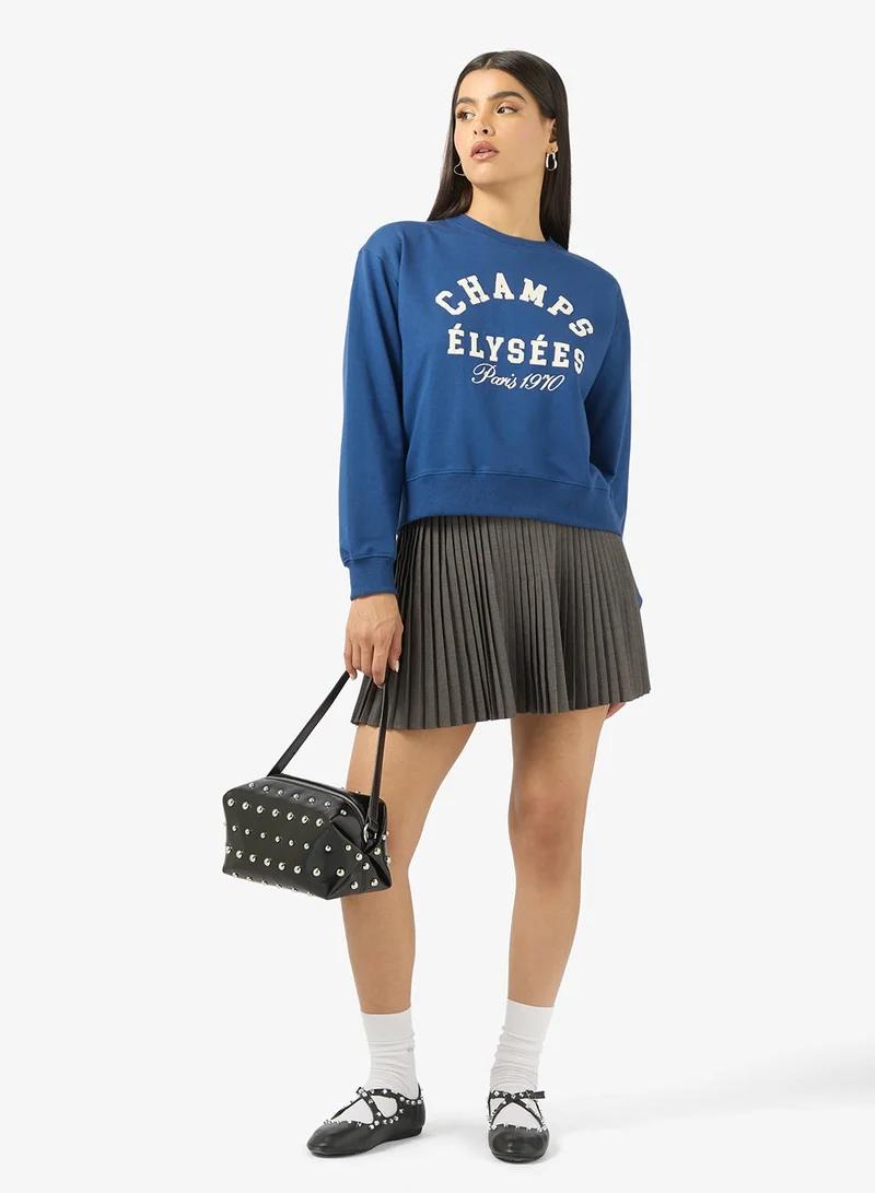 Ginger  Crew Neck Oversize Paris Sweatshirt for Women | Best Price UAE