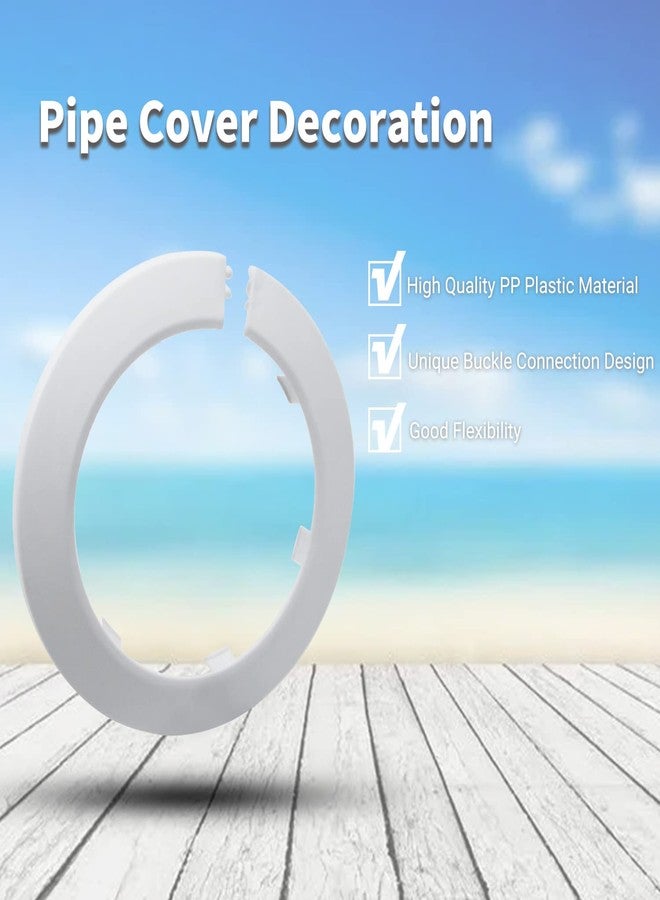 MroMax Fit 3.5" Outer Diameter Pipe Flange Cover Decoration, 90mm Plastic PP Radiator Escutcheon Plate, Collar for Wall Pipes Tube Decoration 1Pc (White) - Image 2