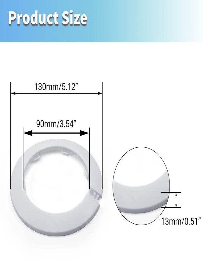 MroMax Fit 3.5" Outer Diameter Pipe Flange Cover Decoration, 90mm Plastic PP Radiator Escutcheon Plate, Collar for Wall Pipes Tube Decoration 1Pc (White) - Image 3
