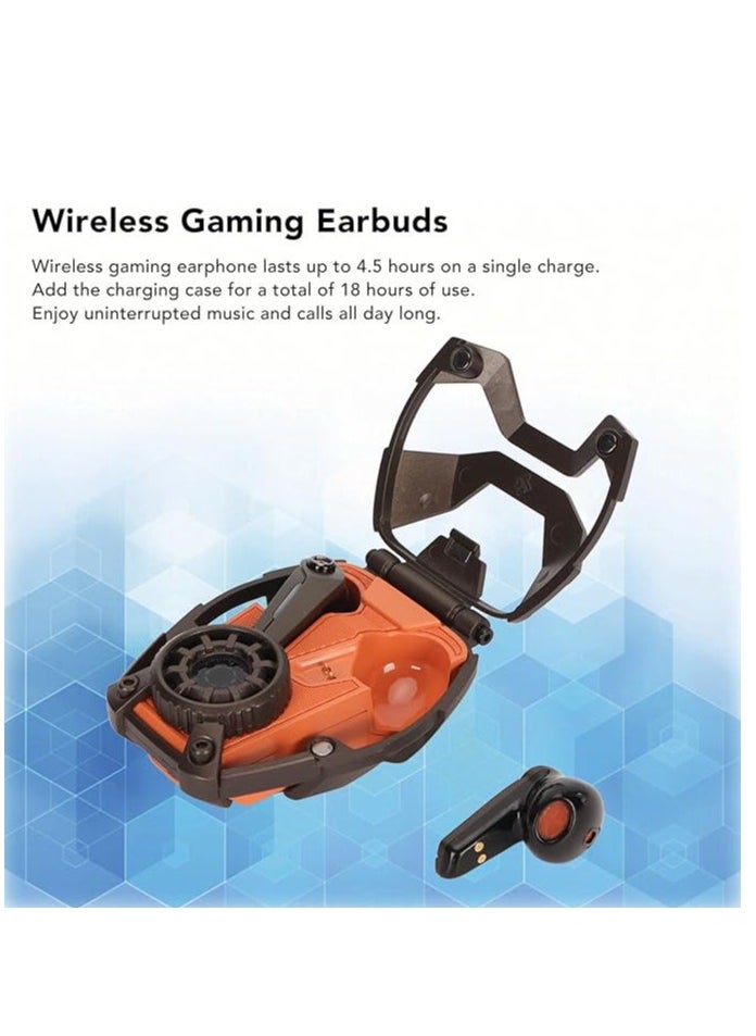 Jiawu Wireless Earbuds, B88 IPX4 Water Resistance Gaming Earbuds, Stylish & Noise Cancelling Headphones with LED Breathing Lights, Long Lasting Battery Life, Ergonomic Design (Orange)  - Image 4