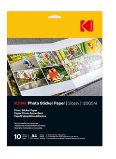 Kodak Photo Sticker Paper Glossy 120 gsm A4 size 10 sheets  - Image 1