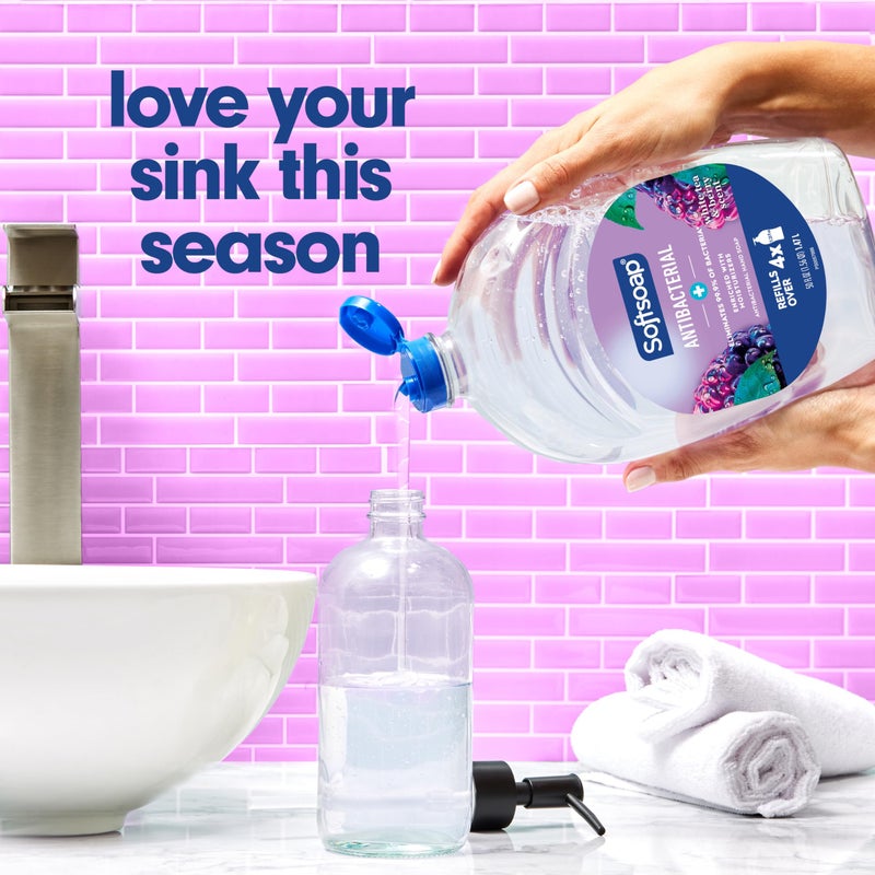 Softsoap Antibacterial Liquid Hand Soap Refill, White Tea & Berry Scented Hand Soap, 50 Ounce(Packaging May Vary) - Image 2