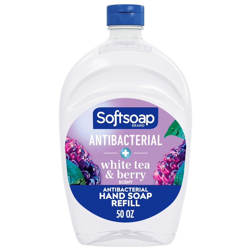 Softsoap Antibacterial Liquid Hand Soap Refill, White Tea & Berry Scented Hand Soap, 50 Ounce(Packaging May Vary) - Image 1