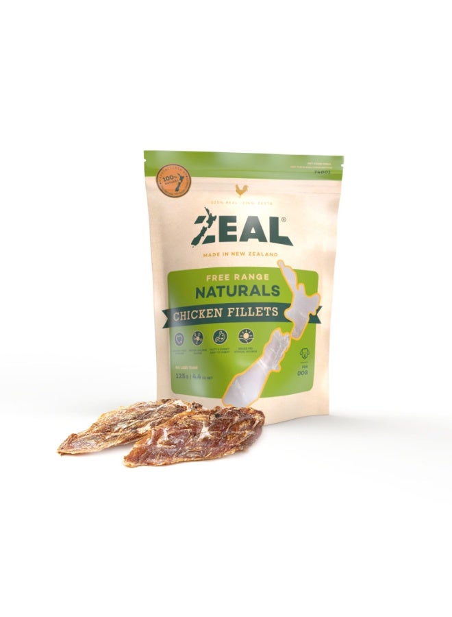 Zeal Dried Chicken Fillets 125g