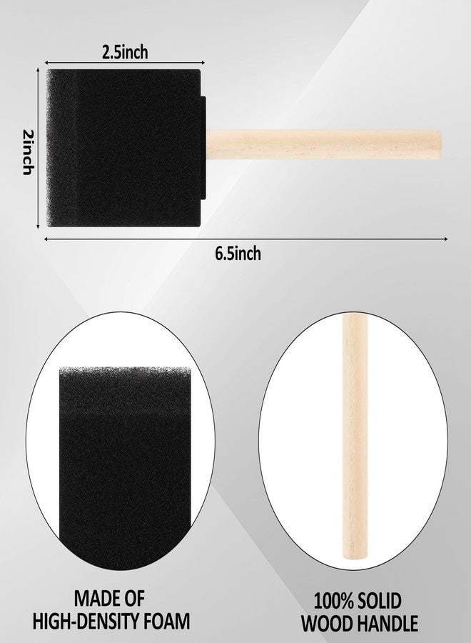 Maxdot 100 Pack 2 Inch Foam Paint Brushes Bulk Foam Sponge Brushes with Wood Handle for Painting, Acrylics, Stains, Varnishes, Crafts - Image 2