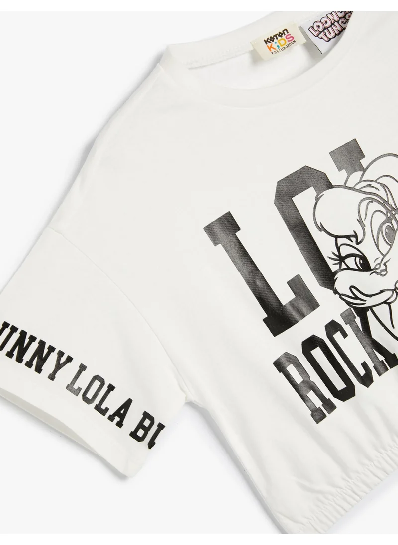 KOTON Crop Lola Bunny T-Shirt Licensed Elastic Waist