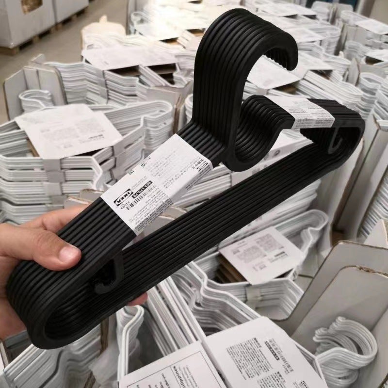 Clothing Hangers 10-Pack Black Thickened High-Quality Plastic - Non-Slip Design Clothing Racks - Seamless Finish Clothing Holders for Home, Store, Hotel and Dormitory - Image 2