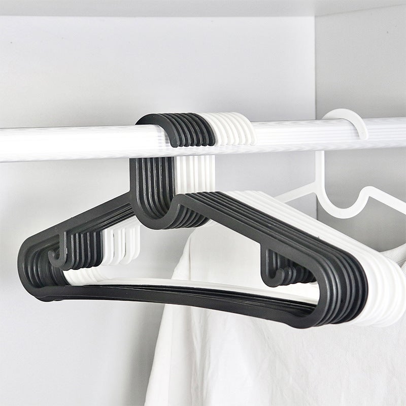 Clothing Hangers 10-Pack Black Thickened High-Quality Plastic - Non-Slip Design Clothing Racks - Seamless Finish Clothing Holders for Home, Store, Hotel and Dormitory - Image 5