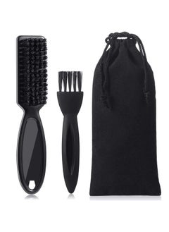 Patelai 2 Pieces Hairdressing Barber Clipper Brush Tools Set, Include Clipper Blade Cleaning Brush Nylon Brush and Shaver Razor Trimmer Cleaning Brush with Drawstring Storage Pouch  - Image 1