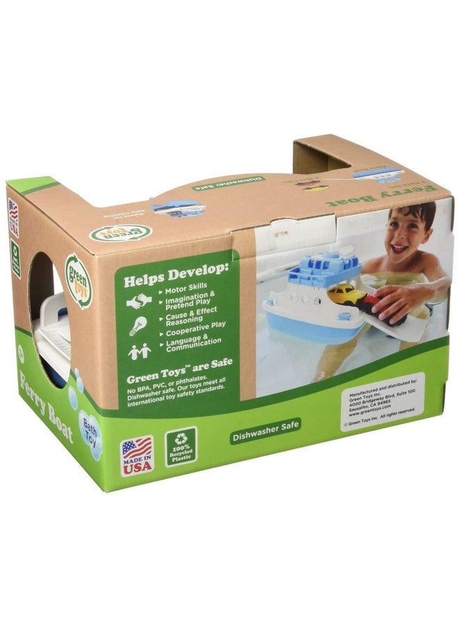 Green Toys Ferry Boat, Blue/White 4C - Pretend Play, Motor Skills, Kids Bath Toy Floating Vehicle. No BPA, phthalates, PVC. Dishwasher Safe, Recycled Plastic, Made in USA. - Image 4
