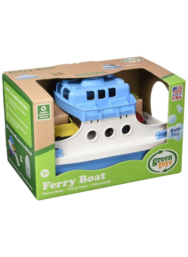 Green Toys Ferry Boat, Blue/White 4C - Pretend Play, Motor Skills, Kids Bath Toy Floating Vehicle. No BPA, phthalates, PVC. Dishwasher Safe, Recycled Plastic, Made in USA. - Image 3
