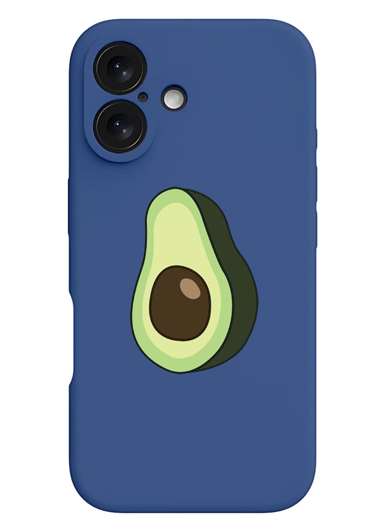 Theodor iPhone 16 Blue Protective Slim Fit Case Liquid Silicone Cover with Full Body Protection Anti-Scratch Shockproof Case For iPhone - Avacado - Image 1