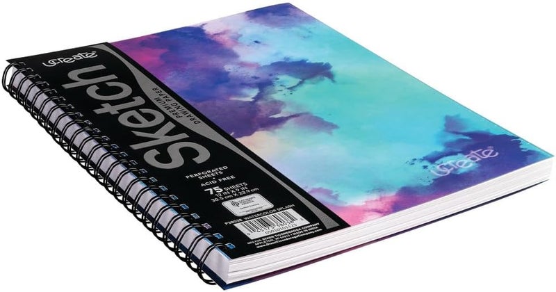 UCREATE دفتر رسم بولي موضة، رذاذ ألوان مائية، 9" × 12"، 1 عدد - Image 4
