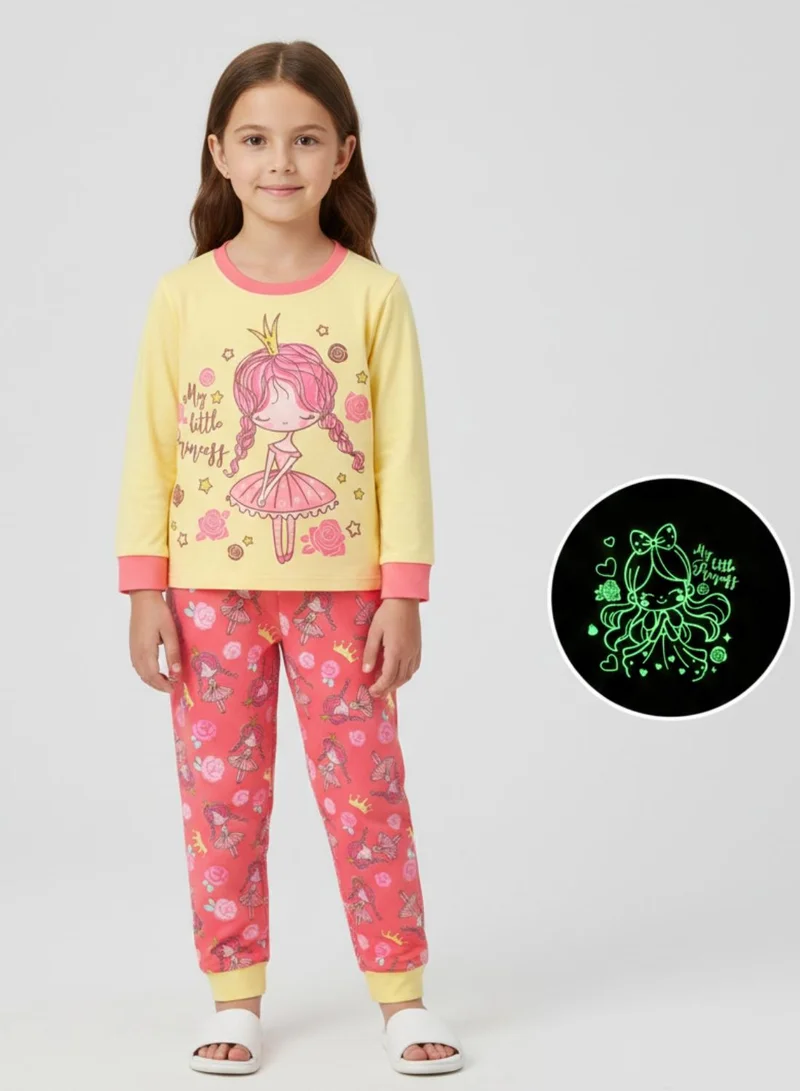 بيبي كلو Glow Little Princess Girls Cotton Pajama Night Set