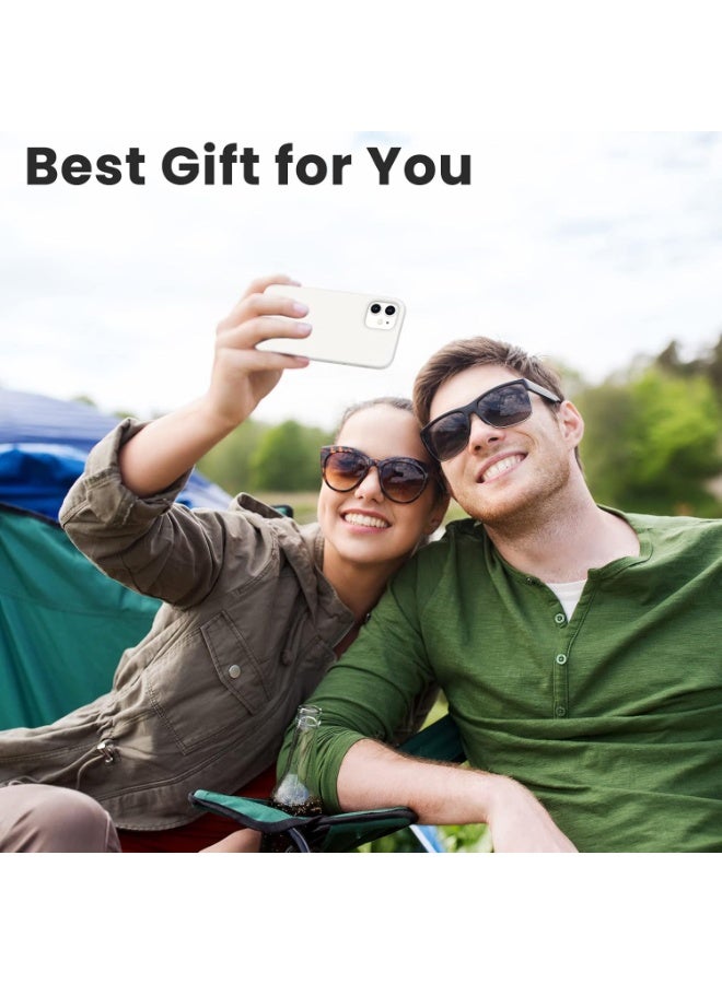 جراب متوافق مع iPhone 12 Mini، جراب رفيع من السيليكون السائل بثلاث طبقات مغطى بالكامل بمطاط جل ناعم مع غطاء جراب من الألياف الدقيقة 5.4 بوصة - (أبيض) - Image 4