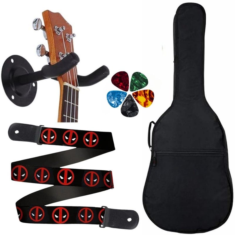 Mocking Bird Acoustic Guitar Bag Foam Padded Guitar Cover for 38, 39, 40, 41 inch with Adjustable Guitar Strap Wall Mount Hanger and Guitar Picks for Acoustic Electric Bass Guitar Accessories - Image 1