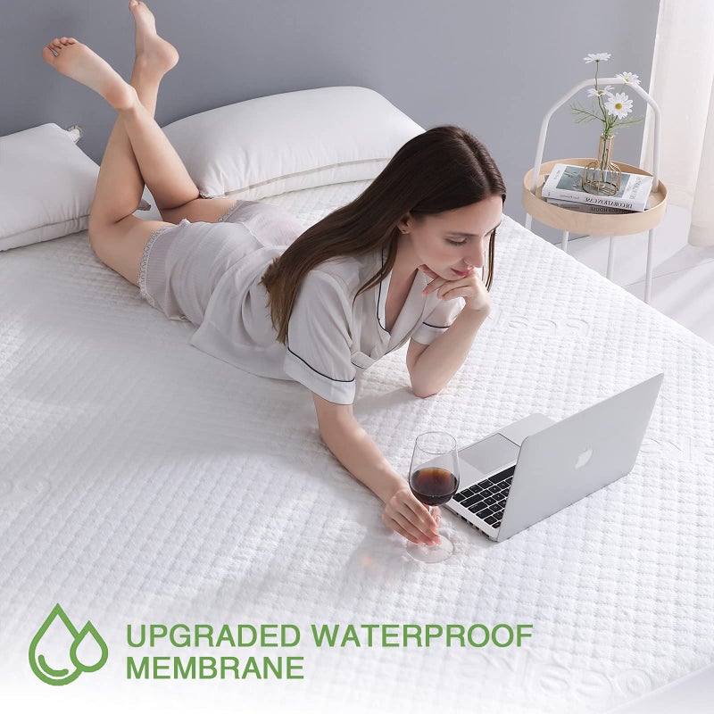 Reaks King Size Waterproof Mattress Protector Fitted Mattress Pad Cover with Deep Pocket Up to 18'' - Image 3