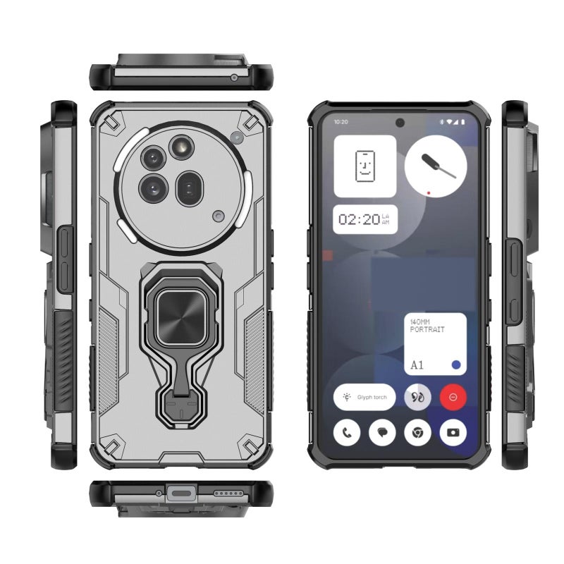 إيروريكس جراب هاتف For Nothing Phone 3a Pro المعدني المصنوع من مادة TPU الهجينة (رمادي) - Image 3