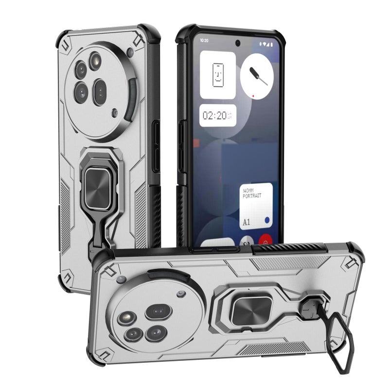 إيروريكس جراب هاتف For Nothing Phone 3a Pro المعدني المصنوع من مادة TPU الهجينة (رمادي) - Image 1