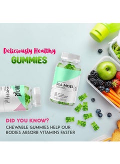 Daynee Sea Moss Gummies - Natural Irish Sea Moss and Bladderwrack with Burdock Gummy - 60 Gummies - Vegan - Thyroid, Healthy Skin, Keto Detox, Gut, Joint Support Alkaline Supplements  - Image 3