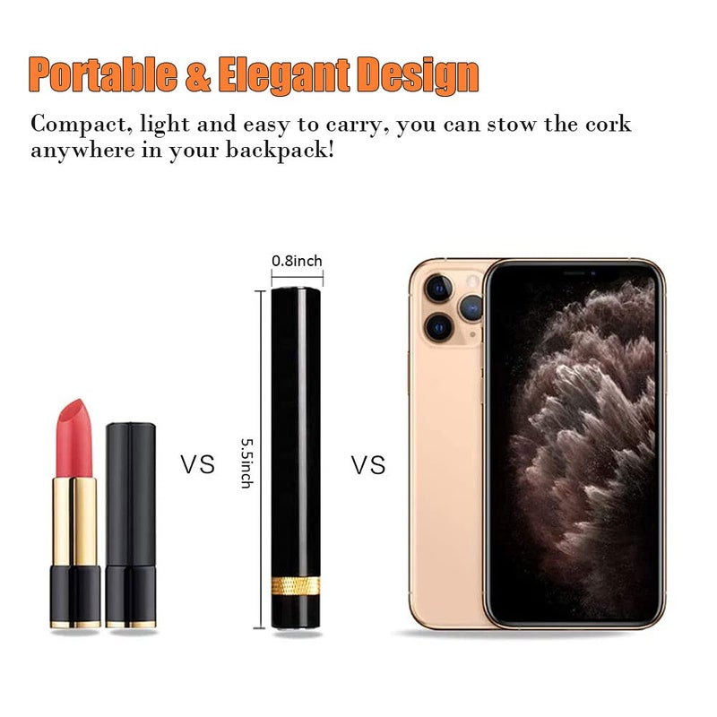 Chumiug Mini Wine Opener | Travel Portable Pocket Air Pressure Pump Wine Bottle Opener | Assemblable Design Corkscrew 7S Quick Bottle Opening | for Home, Restaurant, Party,Wine Lovers - Image 2