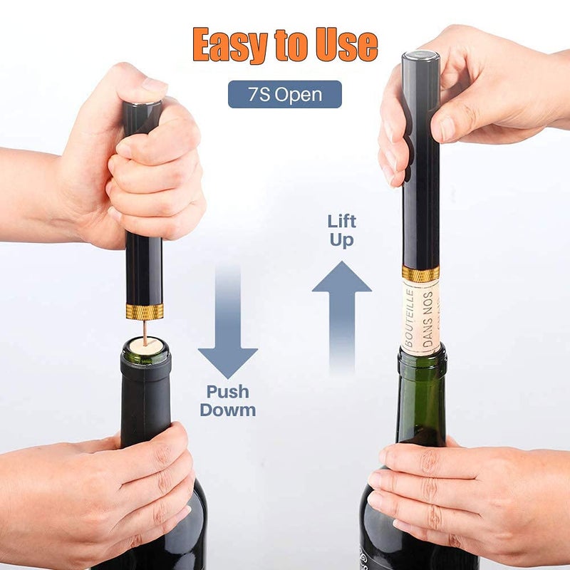 Chumiug Mini Wine Opener | Travel Portable Pocket Air Pressure Pump Wine Bottle Opener | Assemblable Design Corkscrew 7S Quick Bottle Opening | for Home, Restaurant, Party,Wine Lovers - Image 5